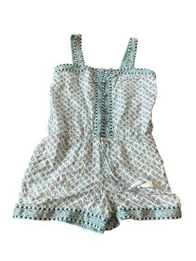 Vineyard Vines M Romper Shorts‎ Paisley Bubble Whale Blue Jumper Preppy Y2K
